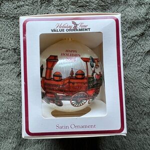 Holiday Time Red and White Ornament Festive Decor